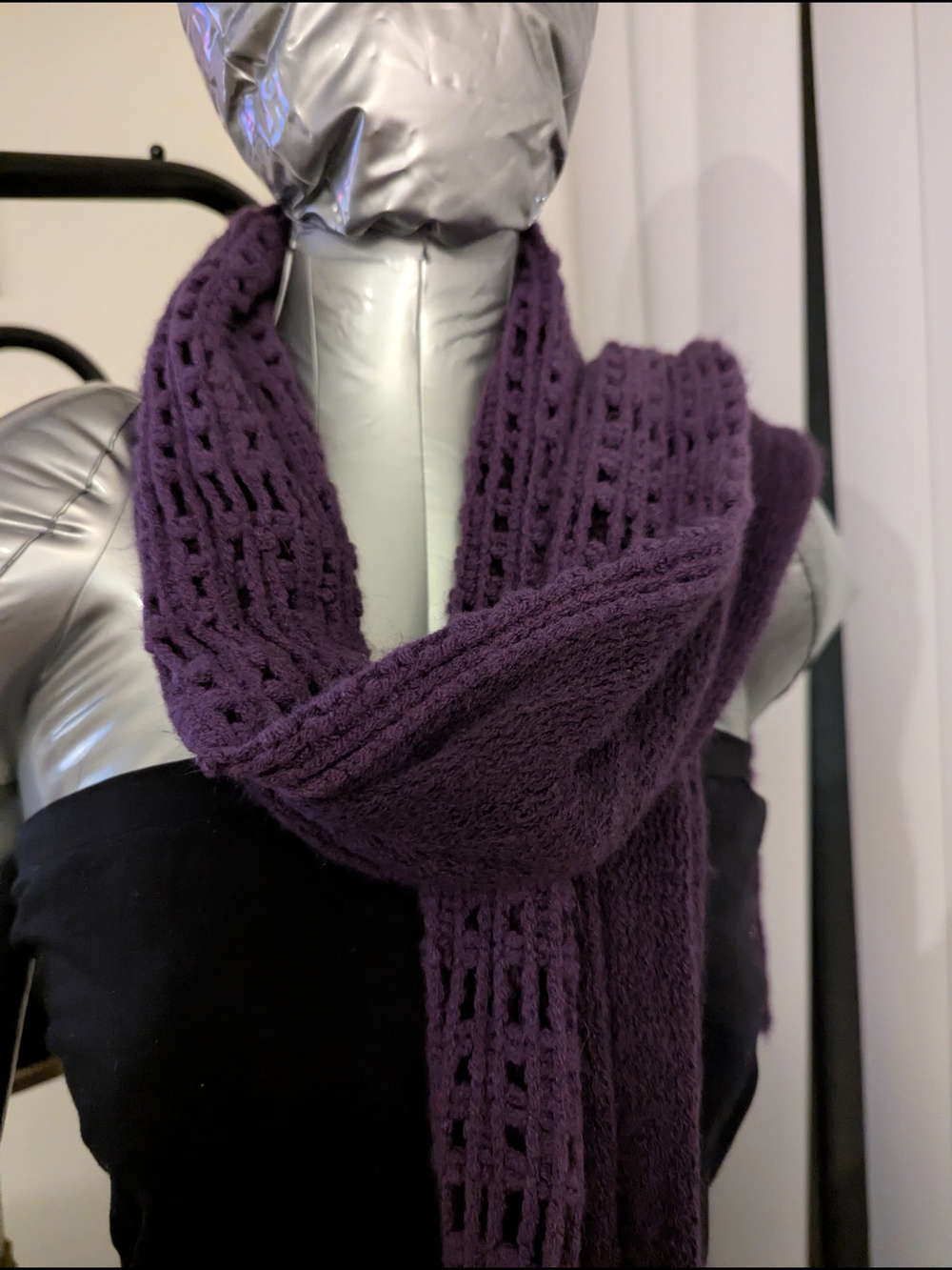 Luxury Infinity Knit Scarf / Cowl - Purple - Picture 7 of 8